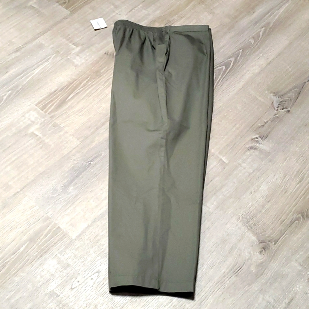 Alfred Dunner Tropical Breeze green cotton mom teacher comfy pant’s size 16 New